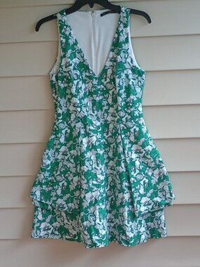 Zara Green Floral Sleeveless‎ Mini Dress